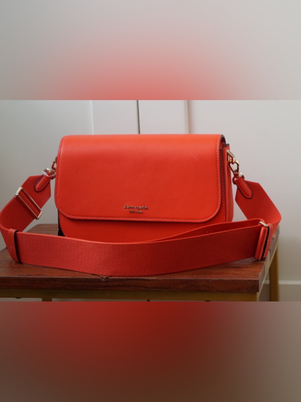 kate spade Buddie Smooth Leather Medium Satchel Magma Orange NWT - Picture 13 of 16
